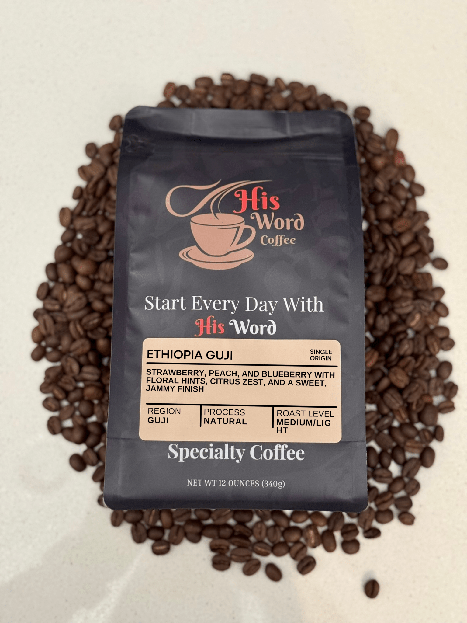 Guji Ethiopia Single Origin Coffee | His Word Coffee – Naturally Processed, Fruit - Forward Roast - His Word CoffeeCoffee
