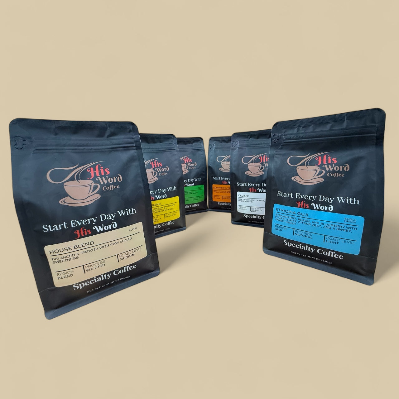 His Word Coffee bags
